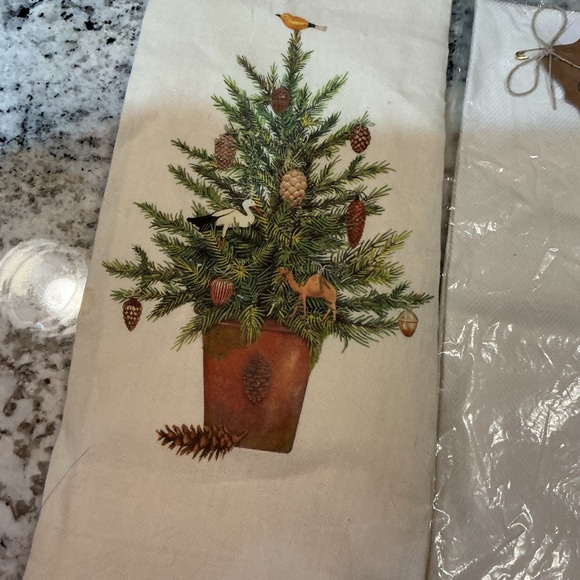 Mud Pie Christmas Dog / Christmas Tree Flour Sack Towels πNew - Picture 3 of 3